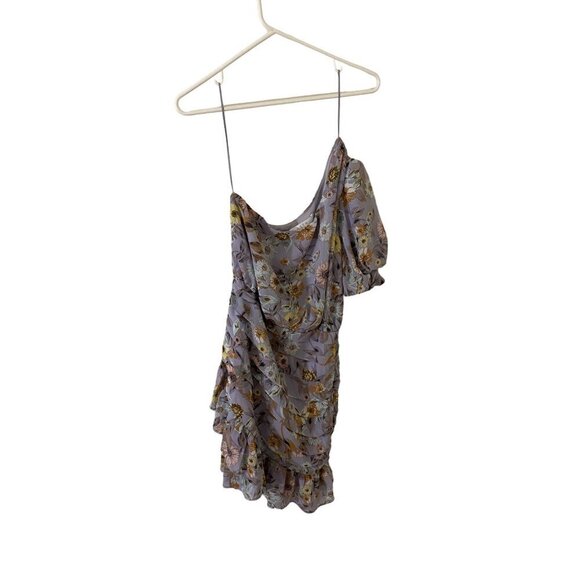 ASTR The Label Women's Lavender Floral One Shoulder Mini Dress - Small - Picture 1 of 14